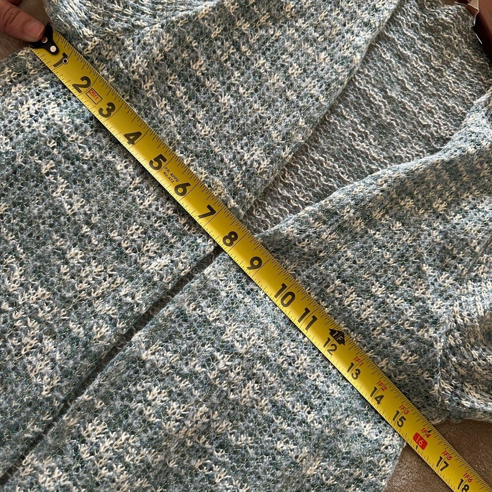 Soft Surroundings Open Front Cardigan Longline Open Knit Lightweight Metallic - Picture 10 of 11